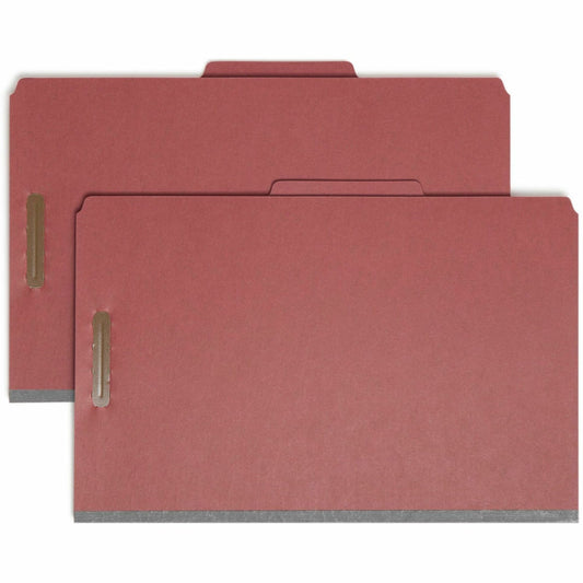 Smead 2/5 Tab Cut Legal Recycled Classification Folder - 8 1/2" x 14" - 2" Expansion - 6 x 2K Fastener - 10 / Box