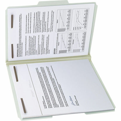 Smead 1/3 Tab Cut Letter Recycled Fastener Folder - 8 1/2" x 11" - 1" Expansion - 2 x 2K Fastener - 2" for Folder - Top 