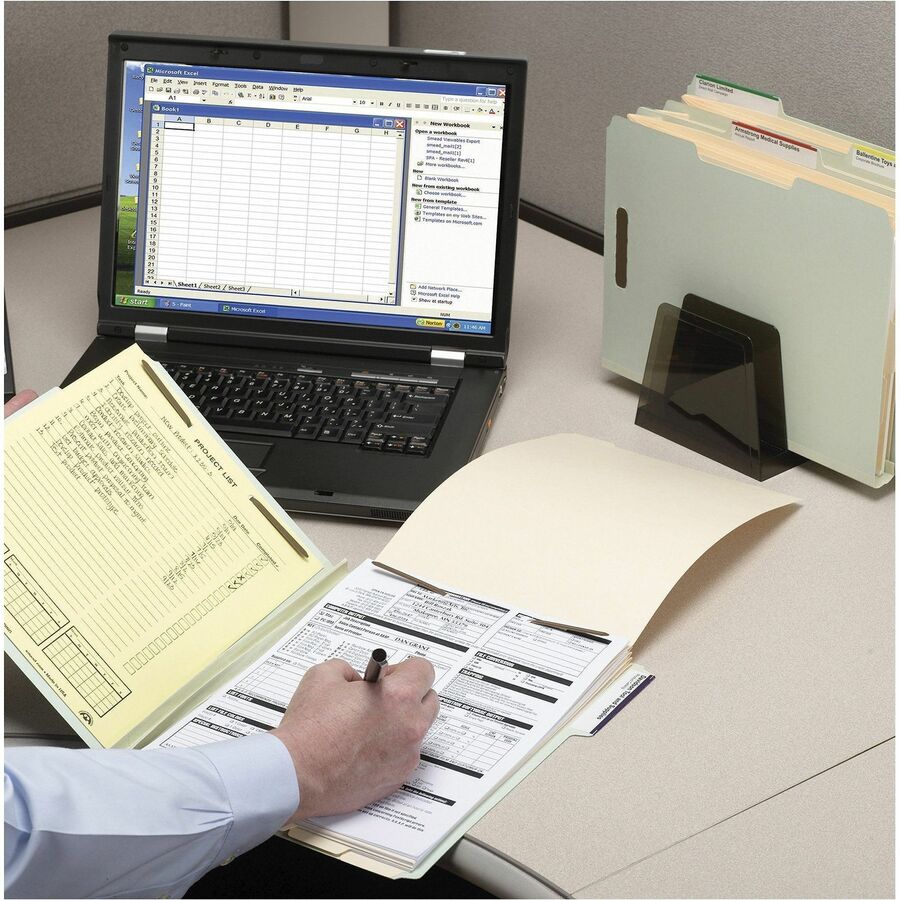 Smead 1/3 Tab Cut Letter Recycled Fastener Folder - 8 1/2" x 11" - 1" Expansion - 2 x 2K Fastener - 2" for Folder - Top 