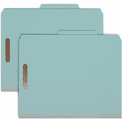 Smead 2/5 Tab Cut Letter Recycled Classification Folder - 8 1/2" x 11" - 2" Expansion - 4 x 2K Fastener - 10 / Box