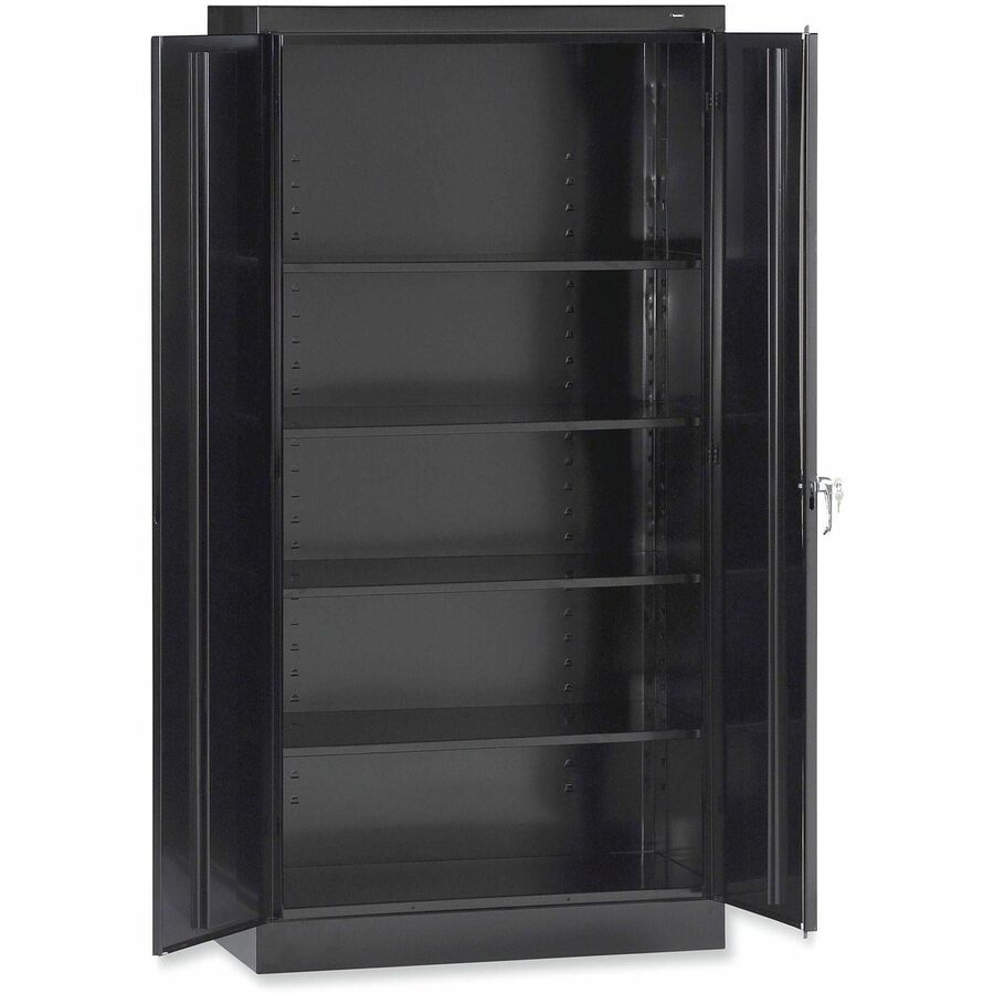 Tennsco Standard Black Storage Cabinet - 36" Width x 18" Depth x 72" Height - 5 x Shelf(ves) - 2 x Standard Door(s) - 1 