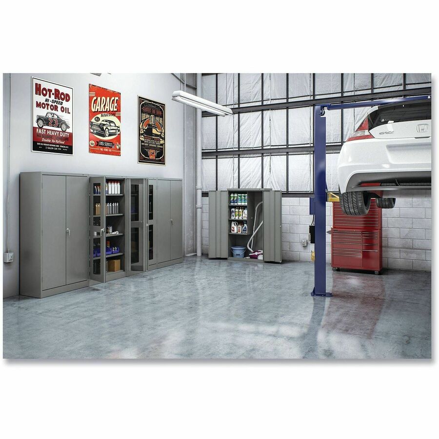 Tennsco Standard Black Storage Cabinet - 36" Width x 18" Depth x 72" Height - 5 x Shelf(ves) - 2 x Standard Door(s) - 1 