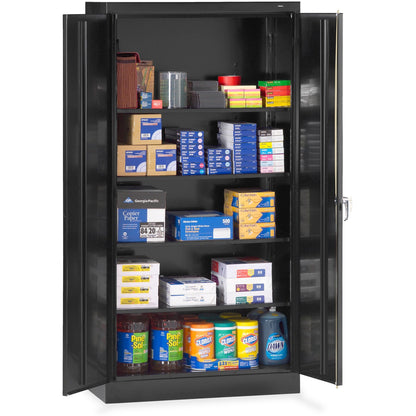 Tennsco Standard Black Storage Cabinet - 36" Width x 18" Depth x 72" Height - 5 x Shelf(ves) - 2 x Standard Door(s) - 1 