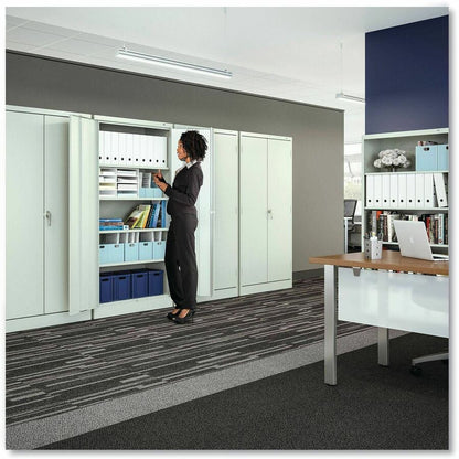 Tennsco Standard Black Storage Cabinet - 36" Width x 18" Depth x 72" Height - 5 x Shelf(ves) - 2 x Standard Door(s) - 1 