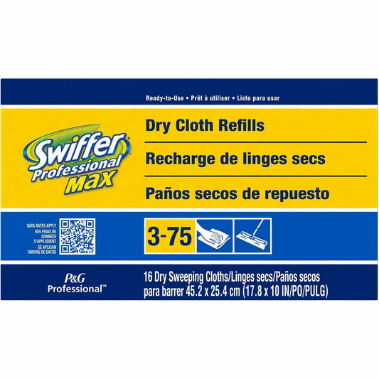 Swiffer Max Dry Cloth Refills - 17.9" Width x 10" Depth - Disposable - Cloth - White - 16 / Box
