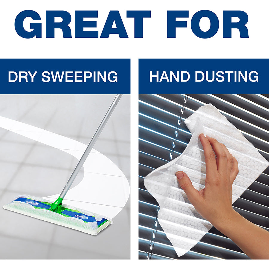 Swiffer Max Dry Cloth Refills - 17.9" Width x 10" Depth - Disposable - Cloth - White - 16 / Box