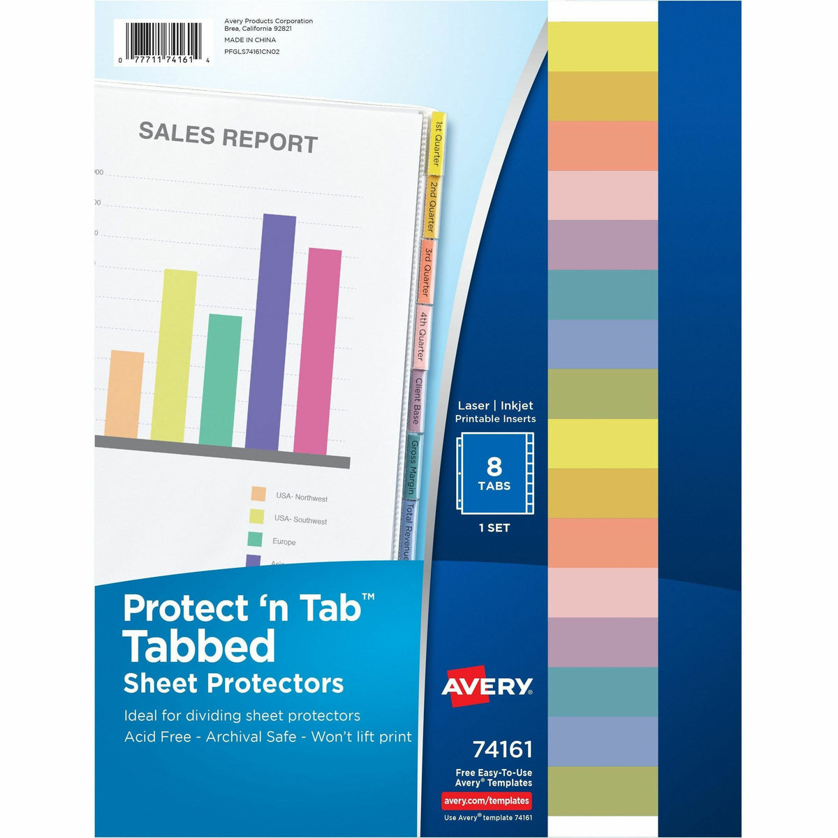 Avery® Tabbed Sheet Protectors - 10 x Sheet Capacity - For Letter 8 1/2" x 11" Sheet - 3 x Holes - Ring Binder - Top Loa