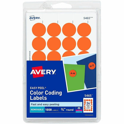 Avery® 3/4" Round Removable Color Coding Labels - 4" Height x 6" Width x 3/4" Diameter - Removable Adhesive - Round - La