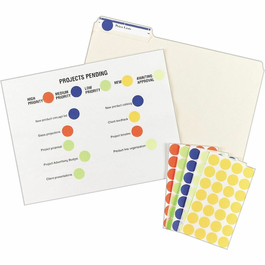 Avery® Color-Coding Labels - 3/4" Diameter - Removable Adhesive - Round - Laser, Inkjet - Matte - Green - Paper - 24 / S