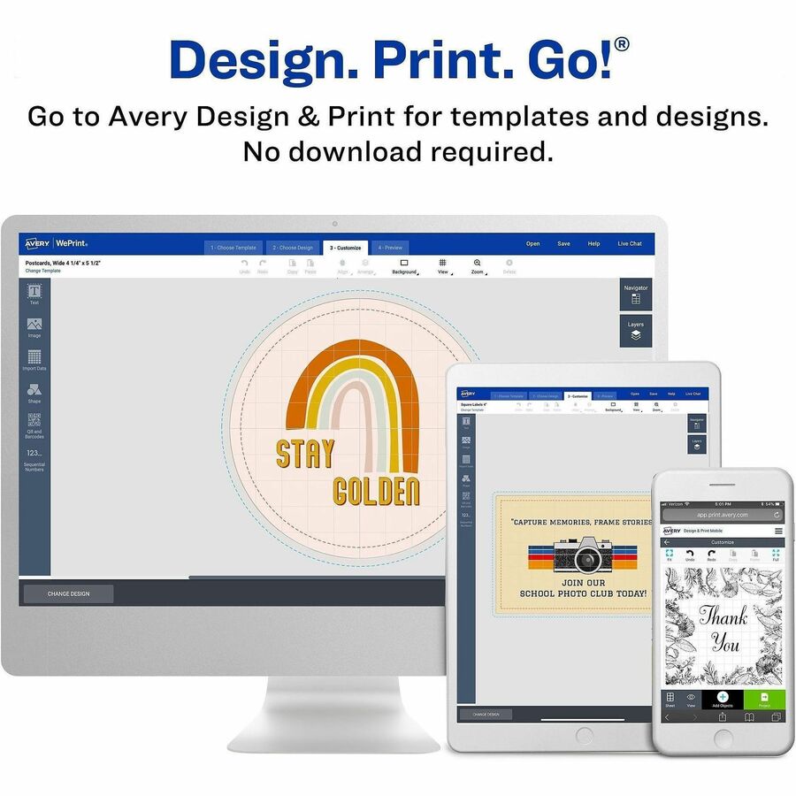 Avery® 3/4" Round Removable Color Coding Labels - 3/4" Diameter - Removable Adhesive - Round - Laser, Inkjet - Matte - Y