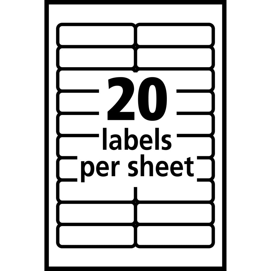 Avery® Removable Labels, Removable Adhesive, 1/2" x 1-3/4" , 840 Labels (5422) - 1/2" Height x 1 3/4" Width - Removable 