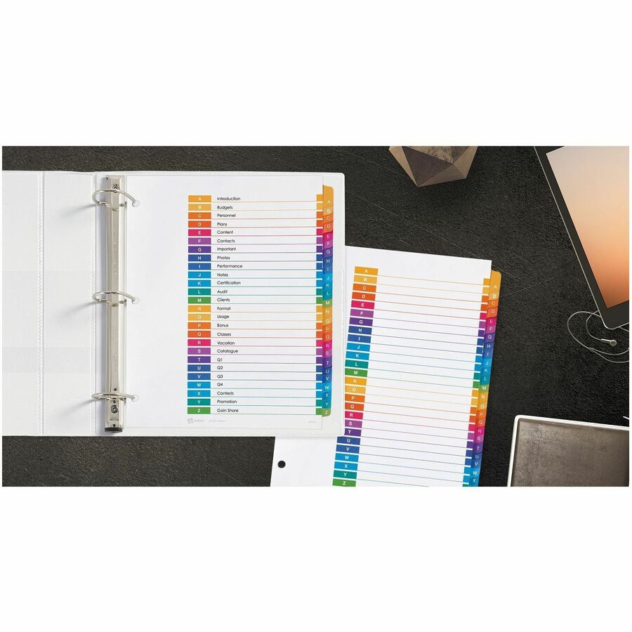 Avery Ready Index Table of Contents Dividers - 26 x Divider(s) - 26 Printed Tab(s) - Alphabet - A-Z - 26 Tab(s)/Set - 1 