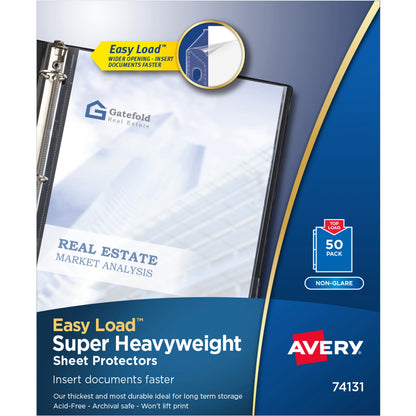 Avery® Super-Heavyweight Sheet Protectors - 10 x Sheet Capacity - For Letter 8 1/2" x 11" Sheet - 3 x Holes - Ring Binde