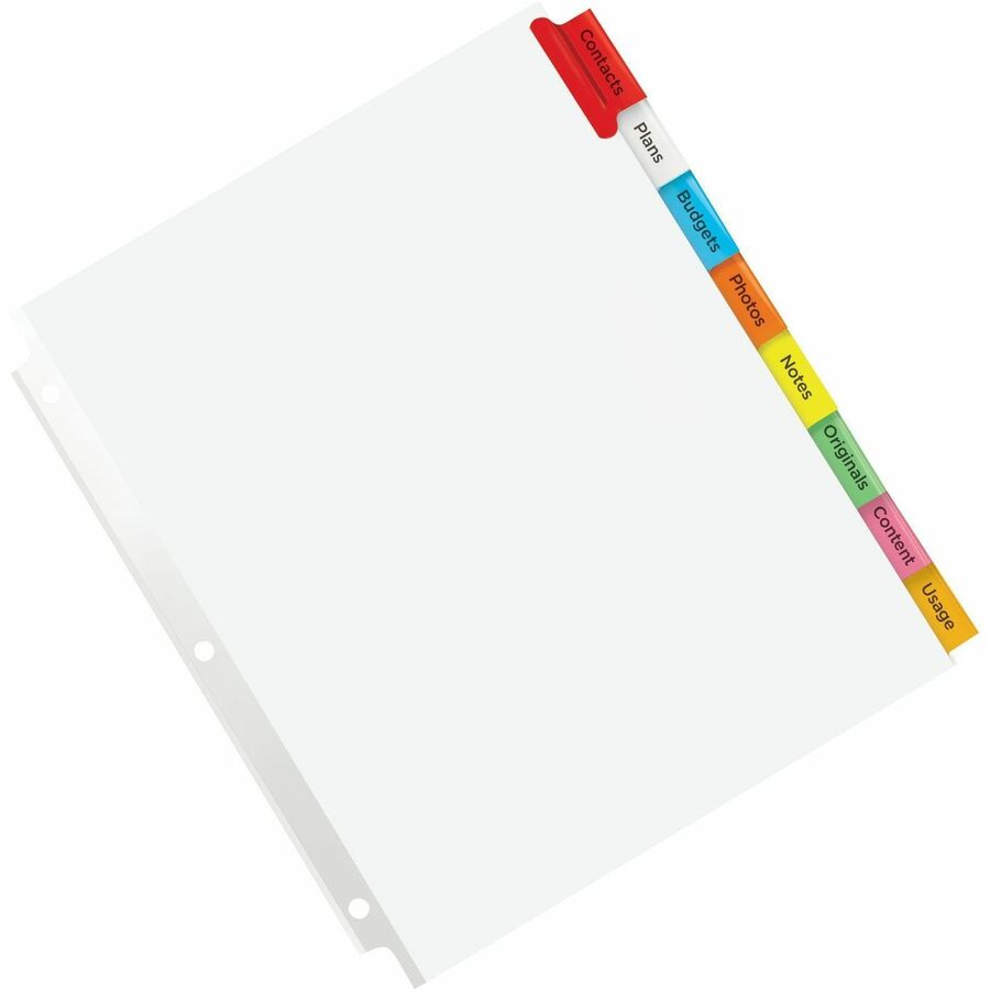 Avery Big Tab Insertable Extra Wide Dividers - 8 x Divider(s) - 8 Tab(s) - 8 - 8 Tab(s)/Set - 9.3" Divider Width x 11.12
