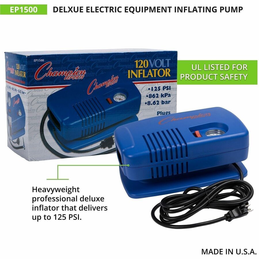 Champion Sports Deluxe Electric Inflating Pump - Blue