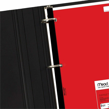 Mead Neatbook One-subject Notebook - 80 Sheets - Ruled Margin - 8" x 10 1/2" Sheet Size - White Paper - Green, Blue, Red