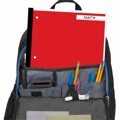 Mead Neatbook One-subject Notebook - 80 Sheets - Ruled Margin - 8" x 10 1/2" Sheet Size - White Paper - Green, Blue, Red