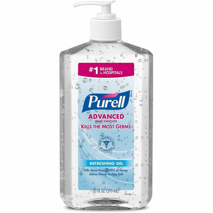 PURELL® Advanced Hand Sanitizer - Clean Scent - 20 fl oz - Pump Bottle Dispenser - Kill Germs - Hand, Skin - Moisturizin