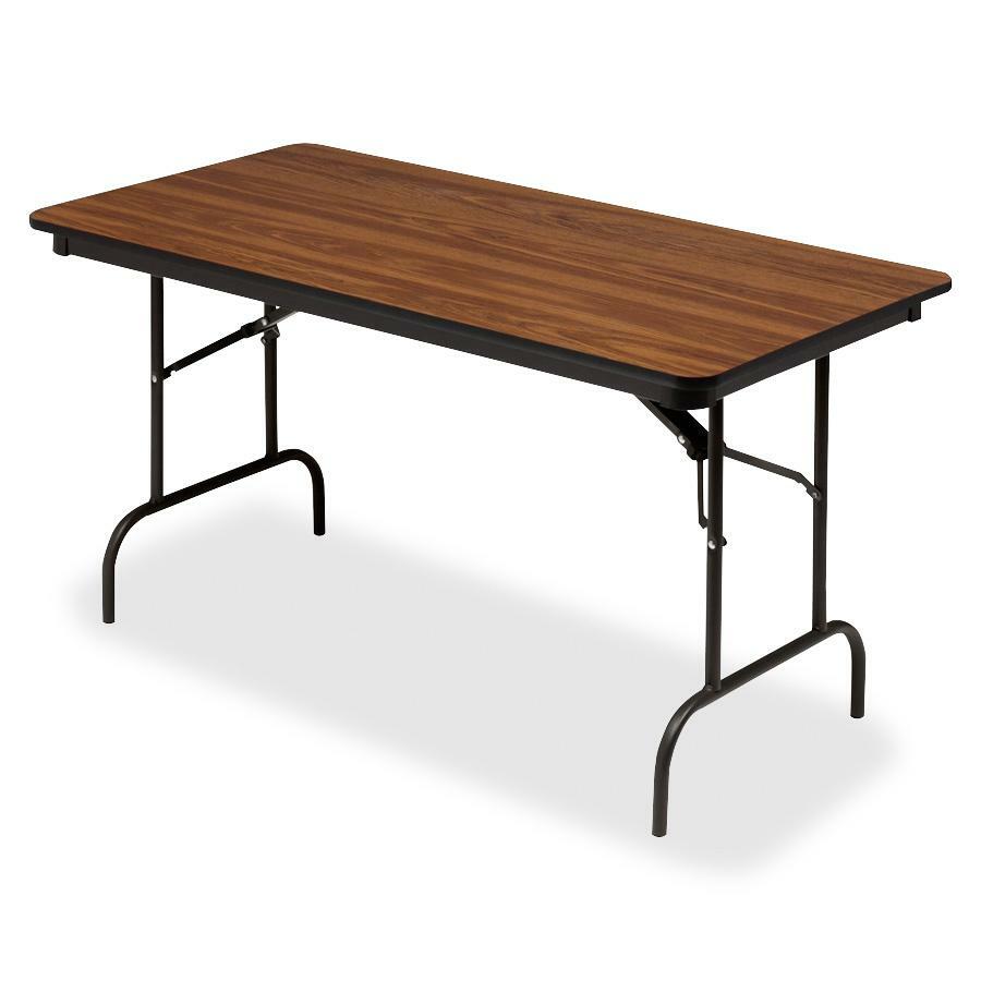 Iceberg Premium Wood Laminate Folding Table - Melamine Rectangle Top - Traditional Style - 300 lb Capacity - 1 Each