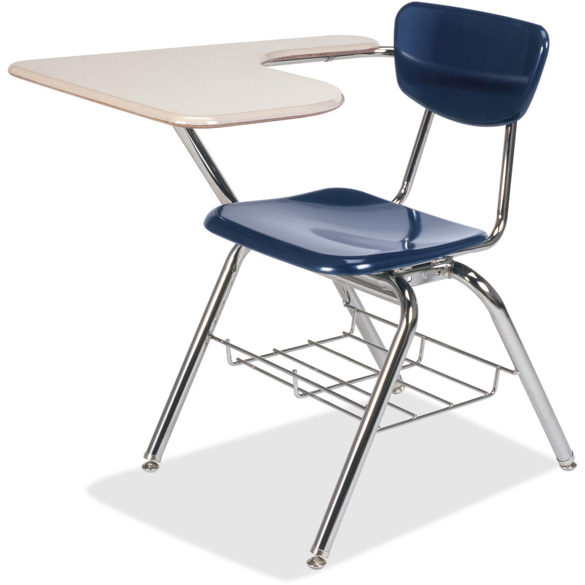 Virco Martest 3700BR Tablet Arm Chair Desk - Sandstone Top - Four Leg Base - 28" Table Top Length x 20" Table Top Width 