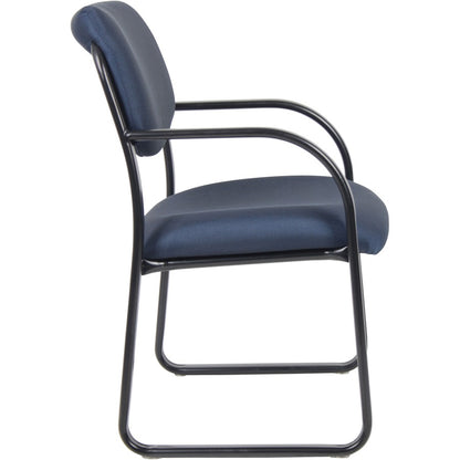 Boss Guest Chair - Blue Seat Color - Fabric Seat Material - Black Frame Color - Metal Frame Material - Sled Base - 1 Eac