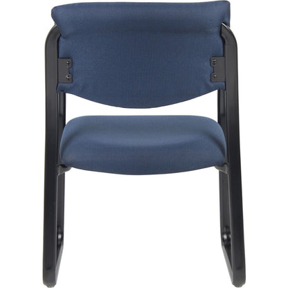 Boss Guest Chair - Blue Seat Color - Fabric Seat Material - Black Frame Color - Metal Frame Material - Sled Base - 1 Eac