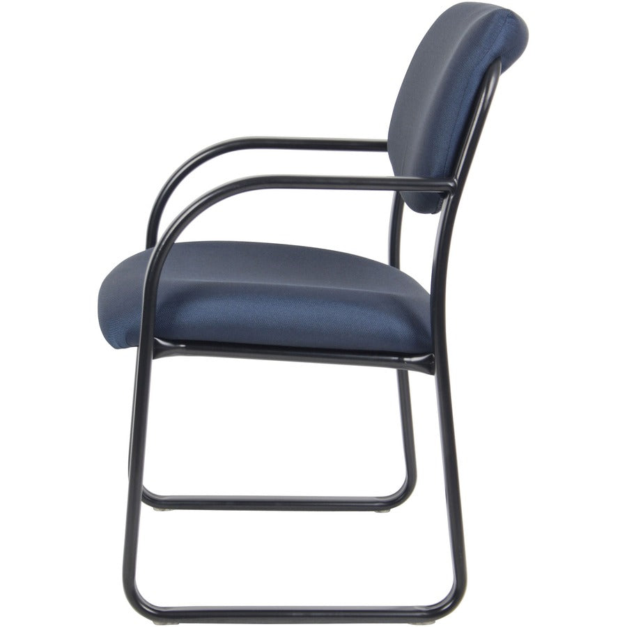 Boss Guest Chair - Blue Seat Color - Fabric Seat Material - Black Frame Color - Metal Frame Material - Sled Base - 1 Eac