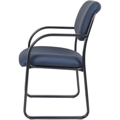 Boss Guest Chair - Blue Seat Color - Fabric Seat Material - Black Frame Color - Metal Frame Material - Sled Base - 1 Eac