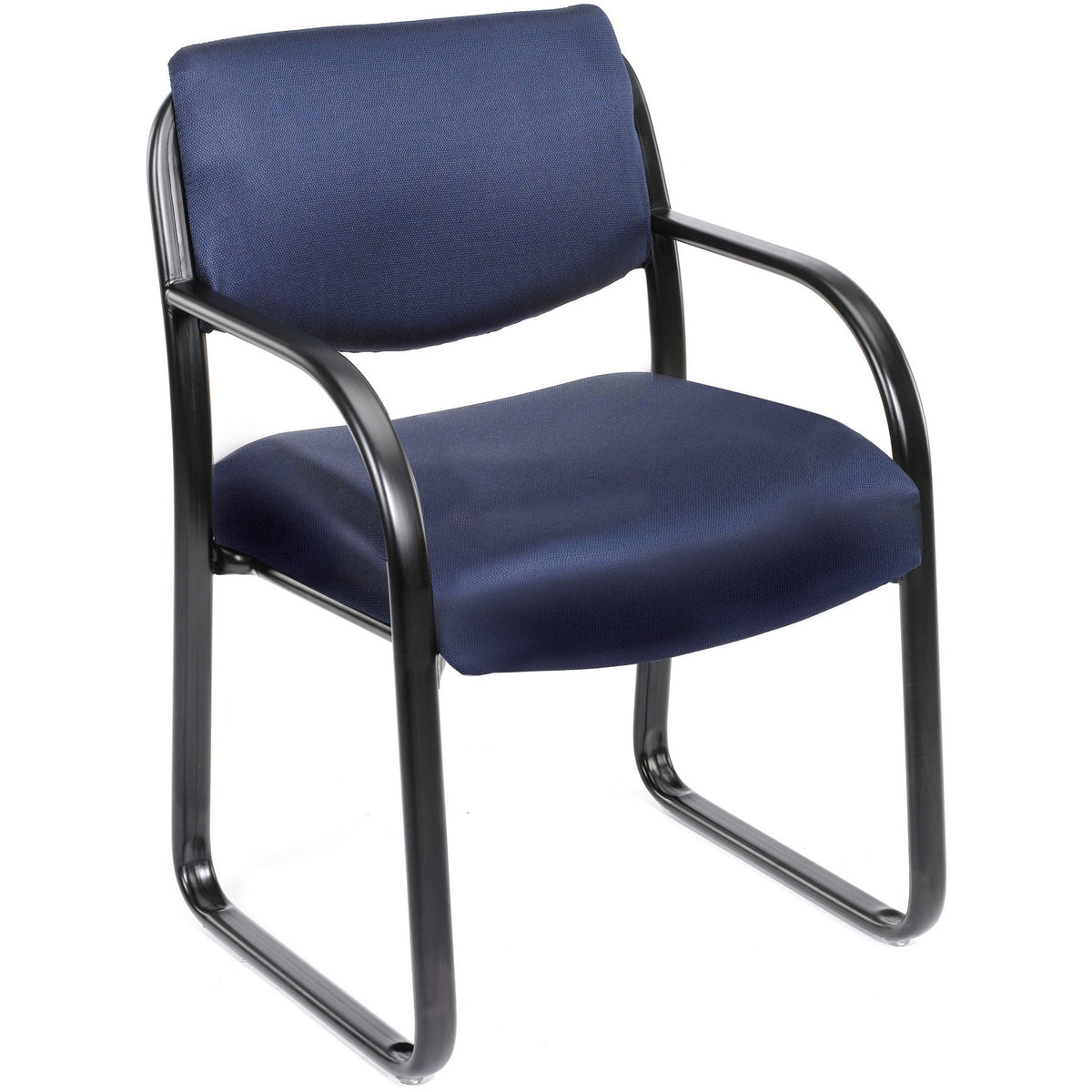 Boss Guest Chair - Blue Seat Color - Fabric Seat Material - Black Frame Color - Metal Frame Material - Sled Base - 1 Eac