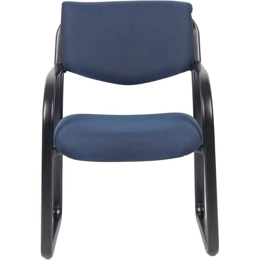 Boss Guest Chair - Blue Seat Color - Fabric Seat Material - Black Frame Color - Metal Frame Material - Sled Base - 1 Eac