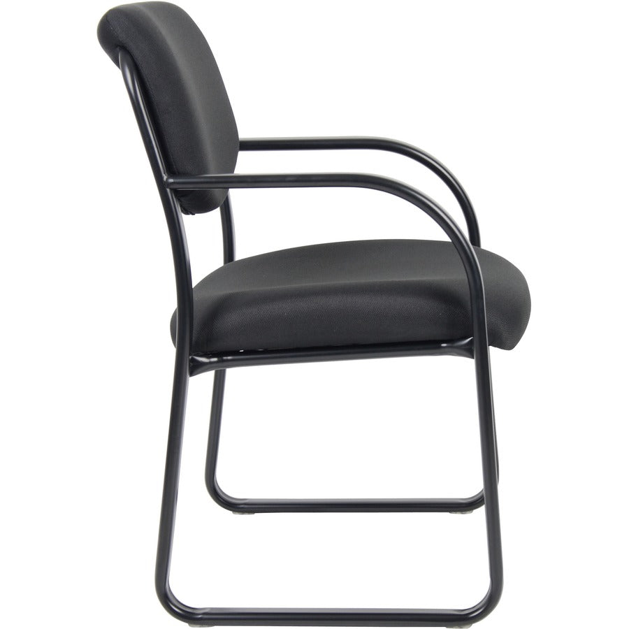 Boss Guest Chair - Black Seat Color - Fabric Seat Material - Black Frame Color - Metal Frame Material - Sled Base - 1 Ea