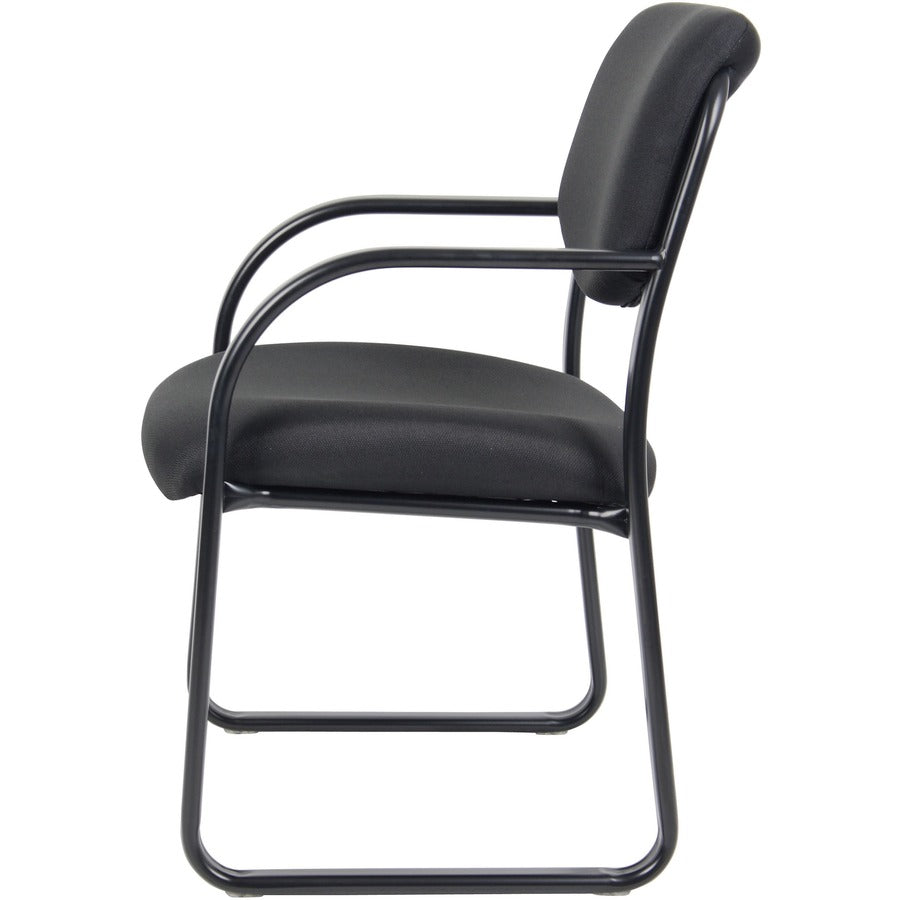 Boss Guest Chair - Black Seat Color - Fabric Seat Material - Black Frame Color - Metal Frame Material - Sled Base - 1 Ea