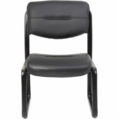 Boss Guest Chair - Black Seat Color - LeatherPlus Seat Material - Black Frame Color - Steel Frame Material - Sled Base -