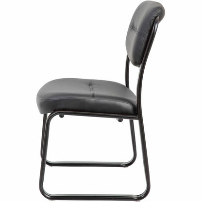 Boss Guest Chair - Black Seat Color - LeatherPlus Seat Material - Black Frame Color - Steel Frame Material - Sled Base -