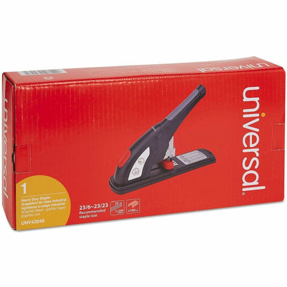 Universal Desktop Stapler - Staples Upto 200 Sheet - 0.50" Crown Width - Front Loading - Black, Granite, Red - Plastic, 