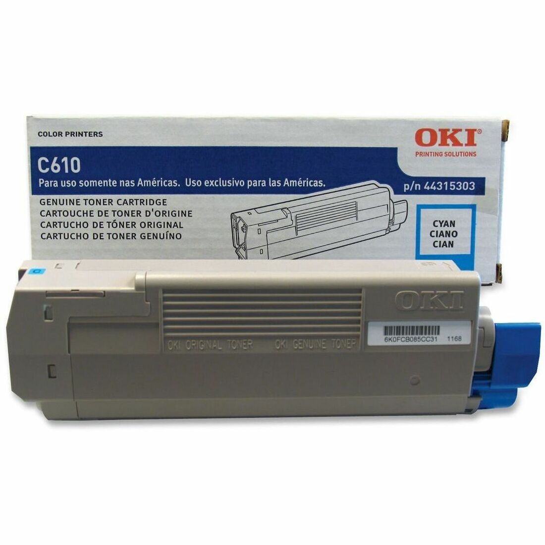 Oki Original LED Toner Cartridge - Cyan - 1 Each - 6000 Pages