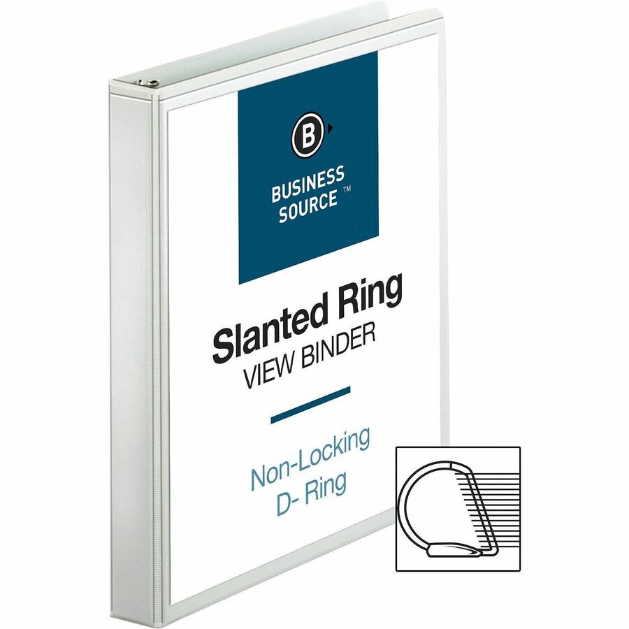 Business Source Basic D-Ring View Binder - 1" Binder Capacity - Letter - 8 1/2" x 11" Sheet Size - 240 Sheet Capacity - 