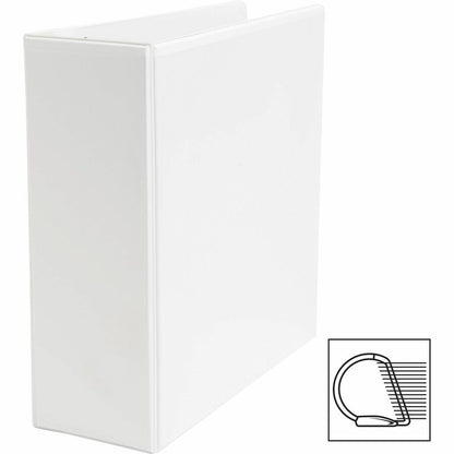 Business Source Basic D-Ring White View Binders - 4" Binder Capacity - Letter - 8 1/2" x 11" Sheet Size - Fastener: D-Ri