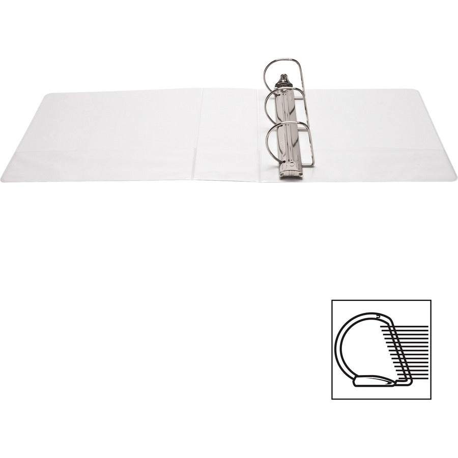 Business Source Basic D-Ring White View Binders - 4" Binder Capacity - Letter - 8 1/2" x 11" Sheet Size - Fastener: D-Ri