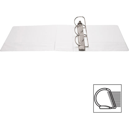 Business Source Basic D-Ring White View Binders - 4" Binder Capacity - Letter - 8 1/2" x 11" Sheet Size - Fastener: D-Ri