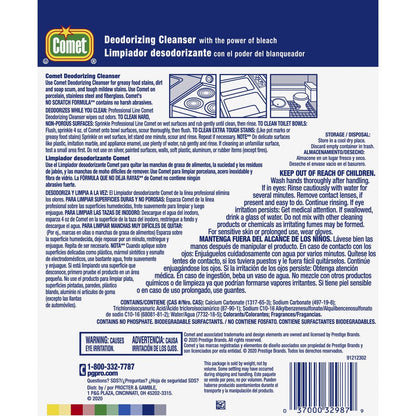 Comet Deodorizing Cleanser - For Hard Surface, Toilet Bowl, Tile, Tub, Sink, Chrome, Stainless Steel, Fiberglass, Marble