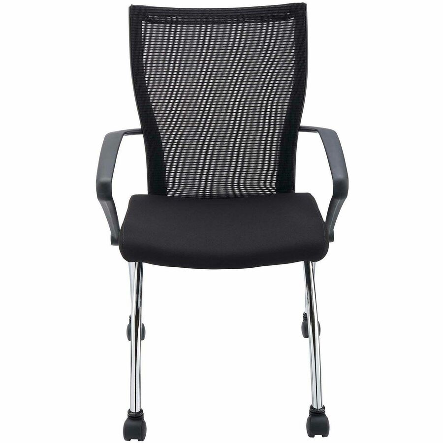 Mayline Valore High Back Training Chair - Red Seat Color - Fabric Seat Material - Black Frame Color - Chrome Frame Mater