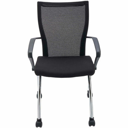 Mayline Valore High Back Training Chair - Red Seat Color - Fabric Seat Material - Black Frame Color - Chrome Frame Mater