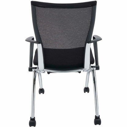 Mayline Valore High Back Training Chair - Red Seat Color - Fabric Seat Material - Black Frame Color - Chrome Frame Mater