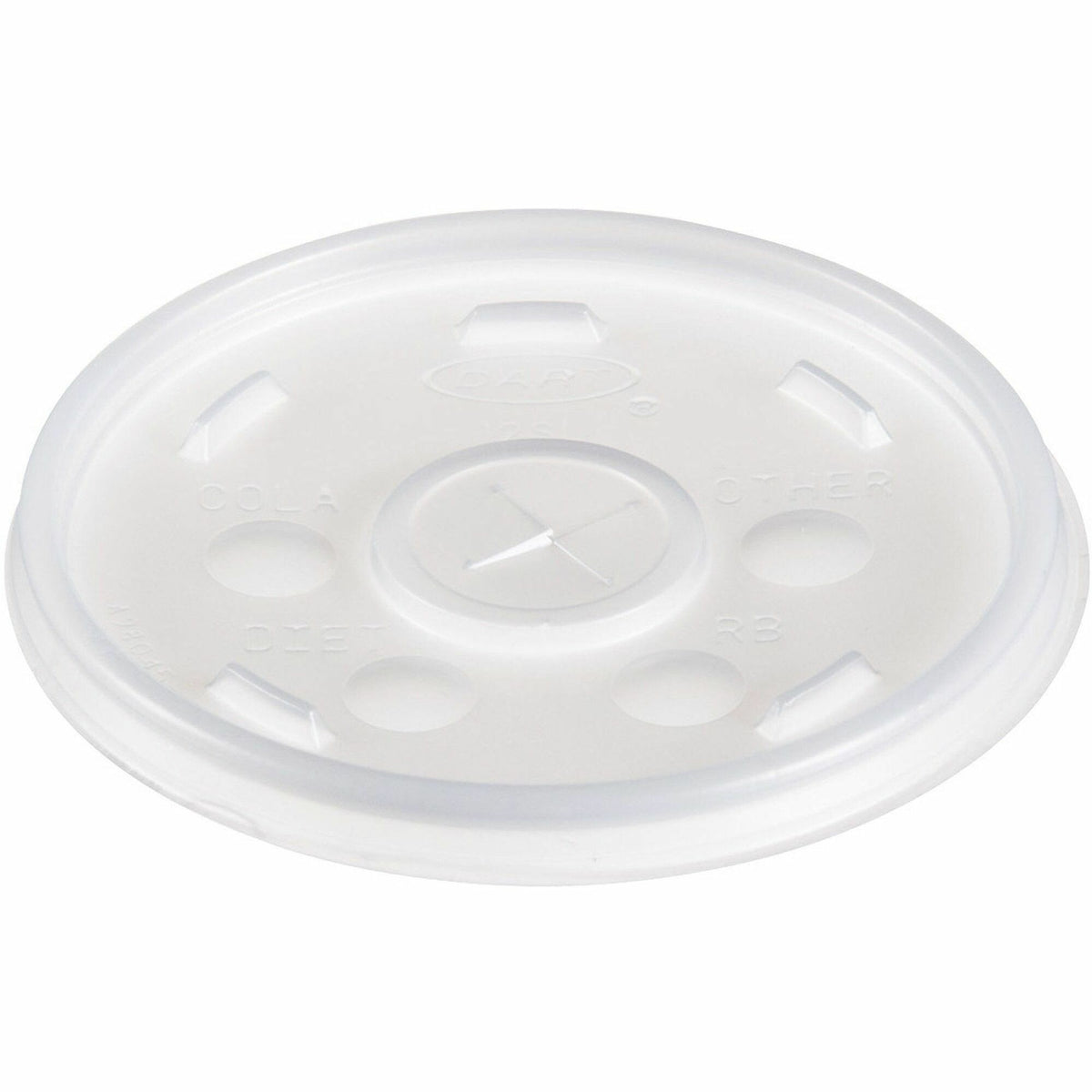 Dart Translucent Slotted Foam Cup Lids - Plastic - Translucent - 10 / Carton