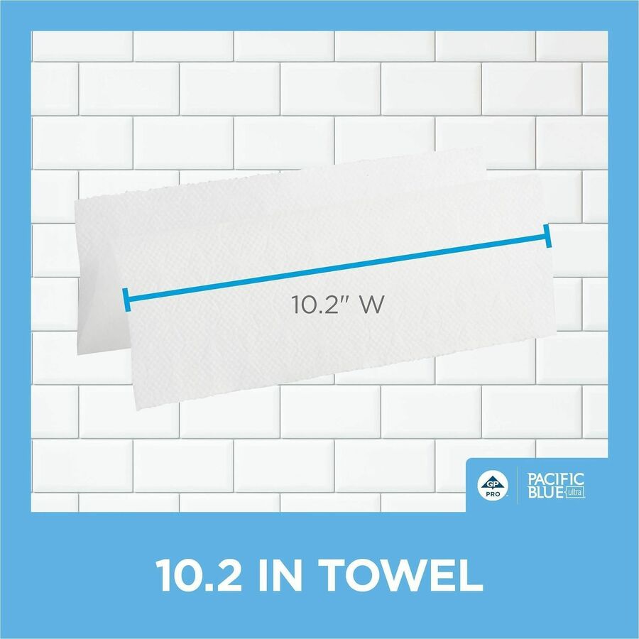 Pacific Blue Ultra Bigfold Premium Recycled Paper Towels - 1 Ply - 10.20" Width x 10.80" Length - White - Paper - 220/Pa