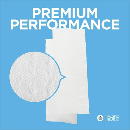 Pacific Blue Ultra Bigfold Premium Recycled Paper Towels - 1 Ply - 10.20" Width x 10.80" Length - White - Paper - 220/Pa