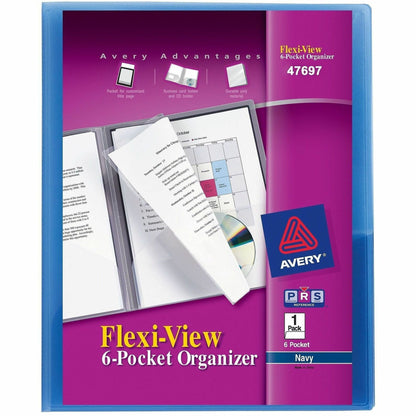 Avery® Flexi-View 47697 Letter Organizer Folder - 8 1/2" x 11" - 150 Sheets Capacity - 6 Internal Pocket - Polypropylene