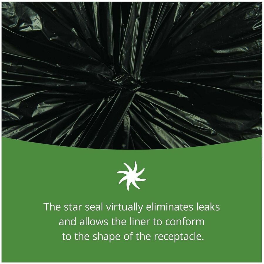 Stout Recycled Content Trash Bags - 45 gal/75 lb Capacity - 48" Length x 40" Width x 1.50 mil (38 Micron) Thickness - Br