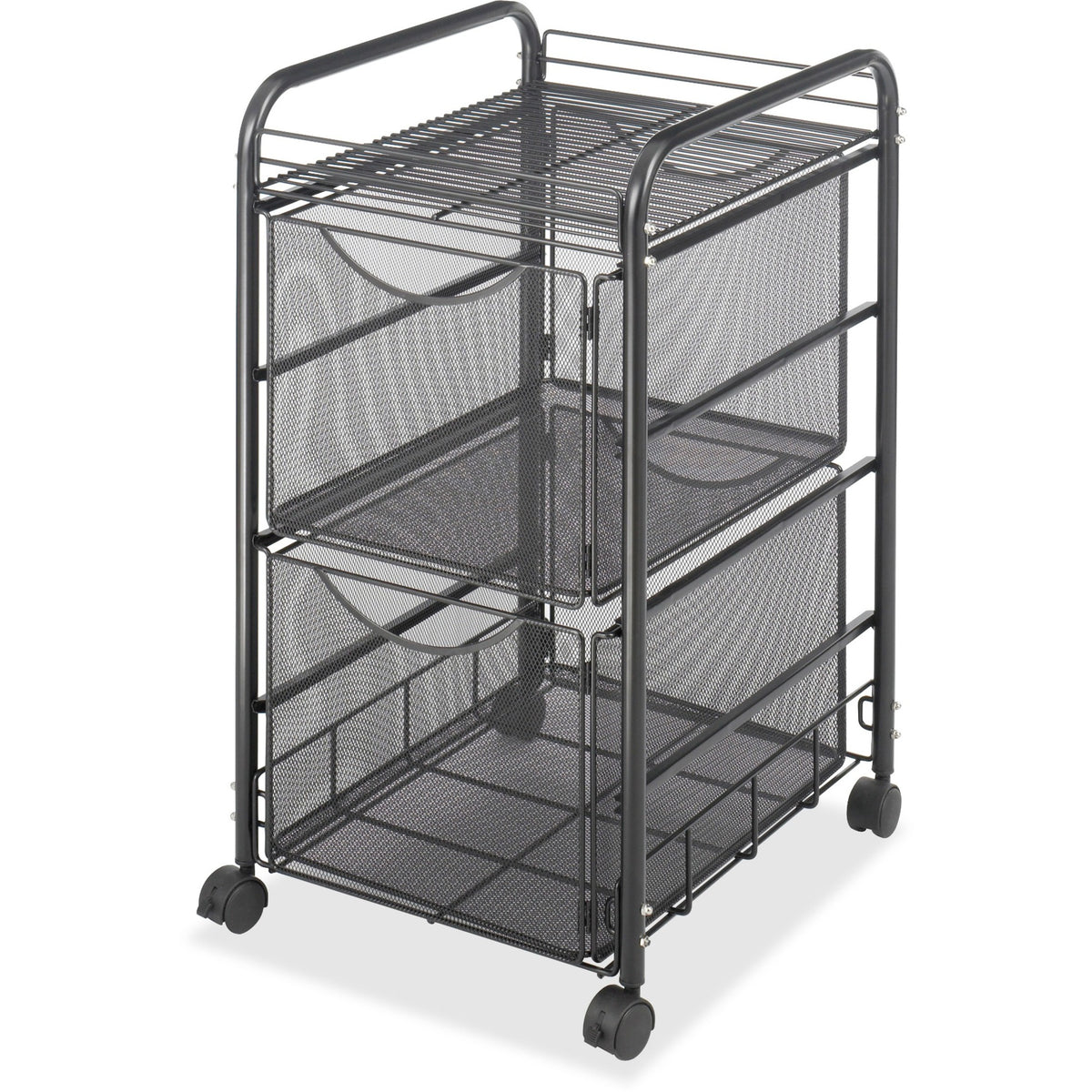 Onyx Double Mesh Mobile File Cart - 2 Shelf - 2 Drawer - 4 Casters - 1.50" Caster Size - 15.75" Width x 17" Depth x 27" 